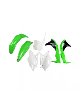Kit complet plastice UFO KAWASAKI KXF 250 '18-'20 culoare OEM '18 (Alb/Verde) (KA225E999)
