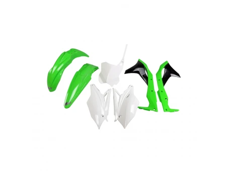 Kit complet plastice UFO KAWASAKI KXF 250 18-20 culoare OEM 18 (Alb/Verde) (KA225E999) | KAKIT225999