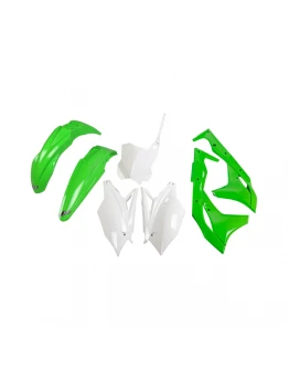 Kit complet plastice UFO KAWASAKI KXF 250 '18-'20 culoare OEM '19 (Alb/Verde) (KA225E999A)