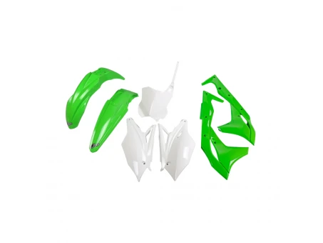 Kit complet plastice UFO KAWASAKI KXF 250 18-20 culoare OEM 19 (Alb/Verde) (KA225E999A) | KAKIT225999A
