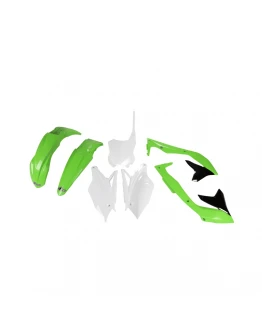 Kit complet plastice UFO KAWASAKI KXF 450 '18 culoare OEM (Verde/Alb/Negru) (KA226E999)