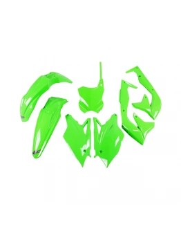 Kit complet plastice UFO KAWASAKI KXF 450 '18 culoare Verde FLUO (KA226AFLU)
