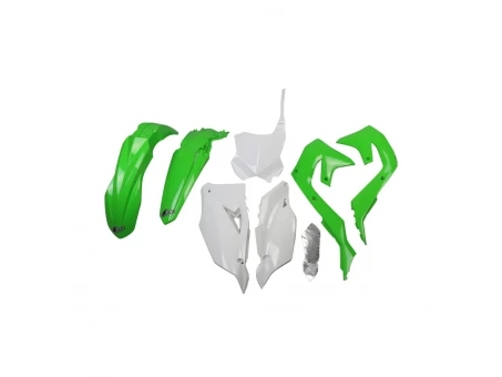 Kit complet plastice UFO KAWASAKI KXF 250 21-24, KXF 450 19-23 culoare OEM (Verde/Alb/Negru) (KA227E999) | KAKIT227999