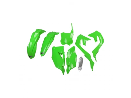Kit complet plastice UFO KAWASAKI KXF 250 21-24, KXF 450 19-23 culoare OEM 20 (Verde) (KA227E999A) | KAKIT227999A