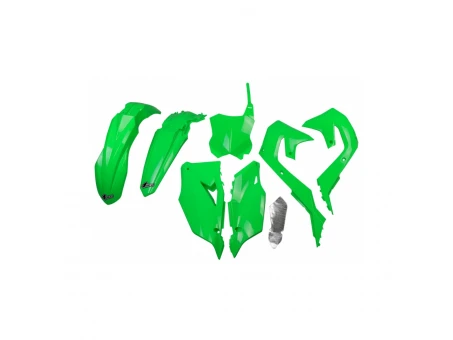 Kit complet plastice UFO KAWASAKI KXF 250 21-24, KXF 450 19-23 culoare Verde FLUO (KA227AFLU) | KAKIT227AFLU