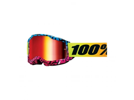 Ochelari 100% Accuri 2 KB43 Ken Block Edition DSPRAY - Albastru/Roz/Galben cu lentila oglinda rosie