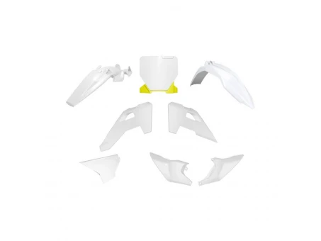 Kit plastice RACETECH (RTECH) OEM pentru Husqvarna TC 85 (2025) - Alb/Galben | KITHSQ-OEM-885