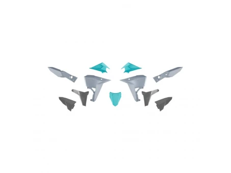 Kit plastice RACETECH (RTECH) Revolution( fără aripă față ) pentru KOVE 800 X Pro / Rally (2024–2025) - Gri/Negru/Verde | KITKOV-GR2-025