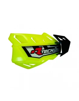 Set Handguard Racetech (RTech) FLX Cross/Enduro Cu 2 Tipuri de Prindere pe Ghidon/Mansoane - Galben fluo