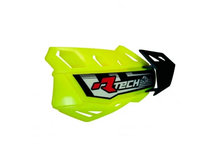 Set Handguard Racetech (RTech) FLX Cross/Enduro Cu 2 Tipuri de Prindere pe Ghidon/Mansoane - Galben fluo