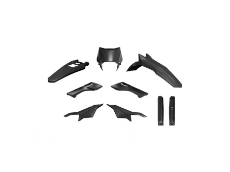 Kit plastice RACETECH (RTECH) pentru Surron Ultra Bee 2023–2025 (6 piese) - Negru | KITSUR-NR0-624