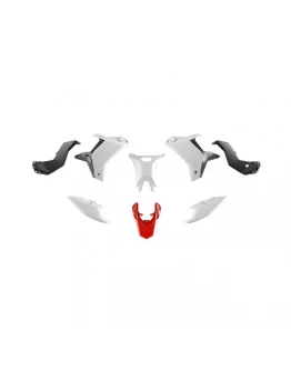 Kit plastice RACETECH (RTECH) pentru Yamaha Ténéré 700 2025–2026 (fără aripă față) - Alb/Negru/Rosu