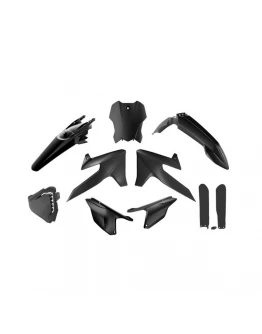 Kit plastice cu protecții furcă RACETECH (RTECH) pentru Triumph TF 250 X / TF 450 RC (2024-2026) - Negru