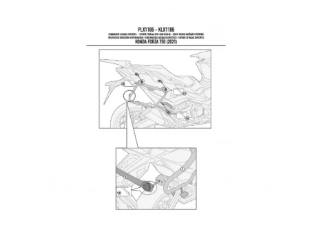 Suport pentru genti laterale KAPPA MONOKEY SIDE HONDA FORZA 750 21- doar pentru K33N KROAD | KLX1186