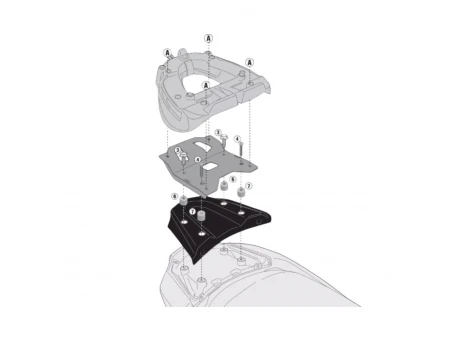 Suport pentru topcase KAPPA - KAWASAKI J 300 (14-15) (cu placa MONOLOCK) | KR4111MM