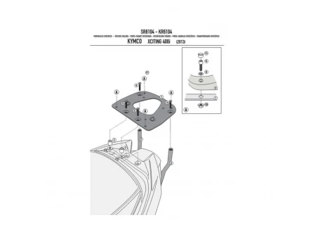 Suport pentru topcase KAPPA - KYMCO XCITING 400I (13-15) (cu placa MONOKEY) | KR6104
