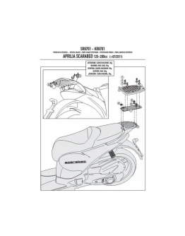 Suport pentru topcase KAPPA - APRILIA SCARABEO 125/200 (11-15) (placa nu este inclusa)
