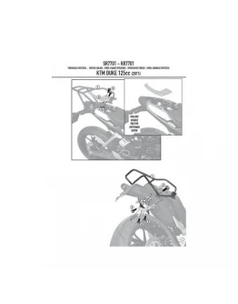 Suport pentru topcase KAPPA - KTM DUKE 125/300/390 (11-15) (placa nu este inclusa)