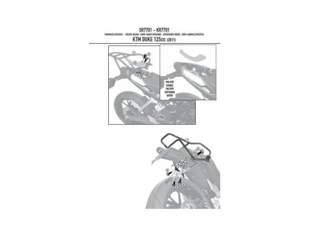 Suport pentru topcase KAPPA - KTM DUKE 125/300/390 (11-15) (placa nu este inclusa) | KR7701