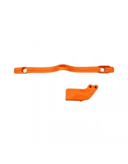 Set patina si ghidaj lant UFO KTM SX/EXC 125/200/250/300, EXC-F 450 '97-07, SX-F 250 '05-06, SX 400 '00-02, SX 450 '03-06, SX 520 '02, culoare Portocaliu
