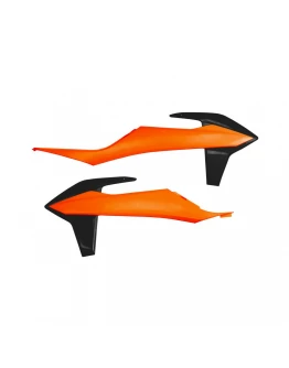 Protectie radiator UFO KTM SX/SXF(SX-F) 125/150/250/350/450 '19-'22, EXC 125 '20-'21, EXC/EXCF(EXC-F) 150/250/300/350/450/500 TPI '20-2023 culoare OEM (Portocaliu/Negru)