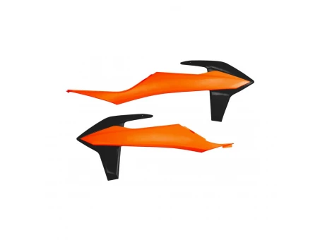Protectie radiator UFO KTM SX/SXF(SX-F) 125/150/250/350/450 19-22, EXC 125 20-21, EXC/EXCF(EXC-F) 150/250/300/350/450/500 TPI 20-2023 culoare OEM (Portocaliu/Negru) | KT04092999X