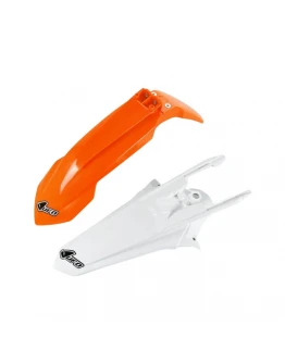 Set aripa fata spate UFO KTM SX 85 '18-2023 culoare OEM (PRZÓD Portocaliu, TYŁ Alb) (KT04083127, KT04084042)