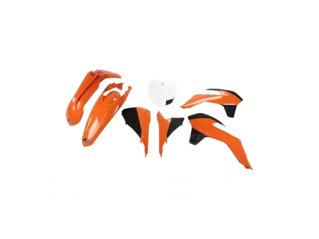 Kit complet plastice UFO KTM SX/SXF 13-15, SX 250 16, culoare OEM 13-14 (Portocaliu/Negru/Alb) (KT515E999) | KTKIT515999