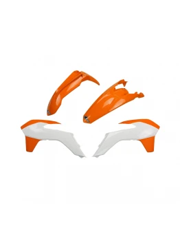 Kit complet plastice UFO KTM EXC '14-'16, culoare OEM '15-'16 (Portocaliu/Alb) (KT516E999W)