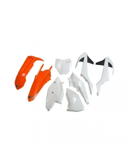 Kit complet plastice UFO KTM SX/SXF '16-'18 (cu exceptia SX 250 '16), culoare OEM '17 (Portocaliu/Alb) (KT517E999K)