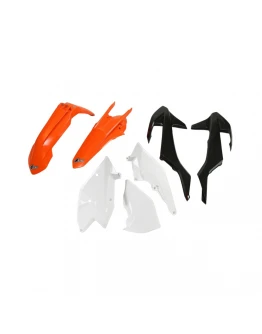 Kit complet plastice UFO KTM EXC/EXC-F TPI '17-'19, culoare OEM '18 OEM (Portocaliu/Negru/Alb) (KT518E999W)