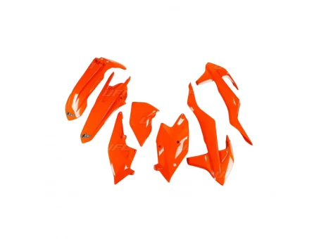 Kit complet plastice UFO KTM EXC/EXC-F TPI 17-19, culoare Portocaliu (KT518FFLU) | KTKIT518FFLU