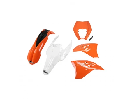 Kit complet plastice UFO KTM EXC/EXC-F 11 culoare OEM 11 (Portocaliu/Alb) (KT520E999W) | KTKIT520999W