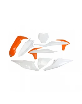 Kit complet plastice UFO KTM SX 125/150/250 '19-'22, SXF (SX-F) 250/350/450 '19-'22 culoare OEM (Portocaliu/Alb) (KT522E999)