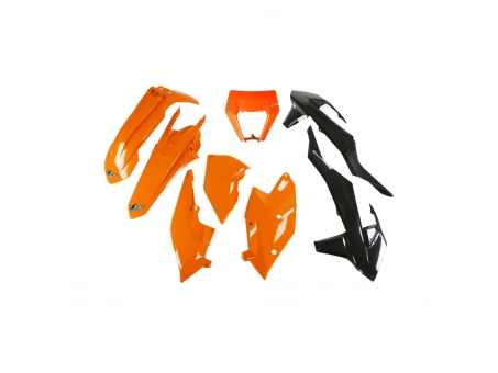 Kit complet plastice UFO KTM EXC/EXC-F TPI 17-19 Z culoare OEM (Portocaliu/Negru) (KT523E999) | KTKIT523999