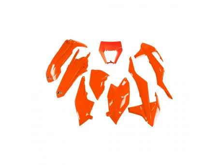 Kit complet plastice UFO KTM EXC/EXC-F TPI 17-19 Z culoare Portocaliu (KT523FFLU) | KTKIT523FFLU