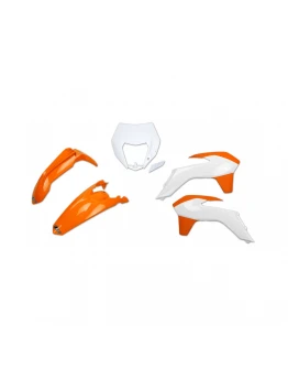 Kit complet plastice UFO KTM EXC/EXCF '14-'16 Z culoare OEM '15 (Portocaliu/Alb) (KT524E999W)