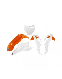 Kit complet plastice UFO KTM SX 65 '16-'23 culoare OEM '19 (Portocaliu/Alb) (KT526E999W)