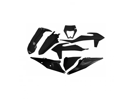 Kit complet plastice UFO KTM EXC 125 20-21, EXC 250 / 300 TPI 20-23, EXC-F 250 / 350 / 450 / 500 20-23 Z culoare Negru (KT527E001) | KTKIT527001