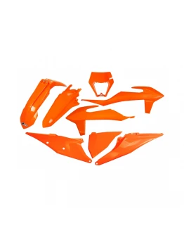 Kit complet plastice UFO KTM EXC 125 '20-'21, EXC 250 / 300 TPI '20-'23, EXC-F 250 / 350 / 450 / 500 '20-'23 Z culoare Portocaliu (KT527E127)