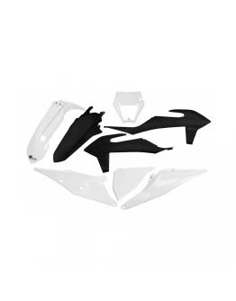 Kit complet plastice UFO KTM EXC 125 '20-'21, EXC 250 / 300 TPI '20-'23, EXC-F 250 / 350 / 450 / 500 '20-'23 Z culoare Alb Negru SIX DAYS EDITION (KT527E999S)
