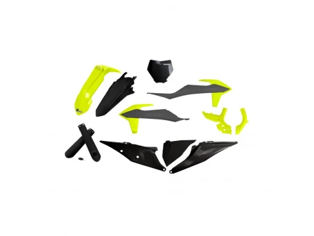 Kit complet plastice UFO KTM SX/SXF '19-'22 culoare Gri/Negru/Galben Fluo