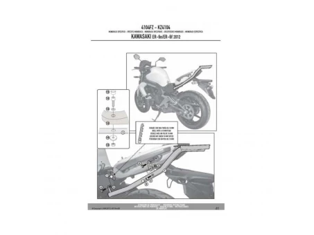 Suport pentru topcase KAPPA - KAWASAKI ER-6N / ER-6F 650 (12-15) (placa nu este inclusa) | KZ4104