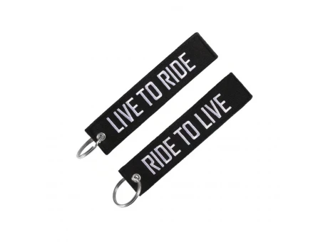 Breloc moto textil "Live to ride"