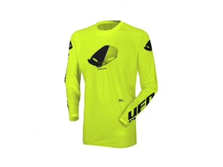 Tricou motocross UFO Slim Radial Cross - Galben fluo