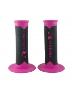 Mansoane moto universale cauciuc - Negru/Roz