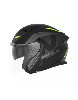 Casca jet NOX N130 KLINT - Negru,Galben fluor mat