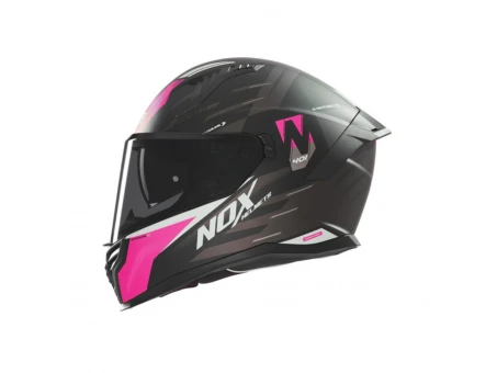Casca Moto Integrala NOX N401CROWER - Negru/Roz mat