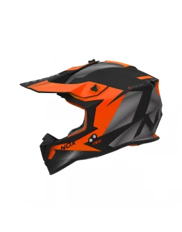 Casca cross-enduro NOX N633 FUSION - Portocaliu,Negru mat