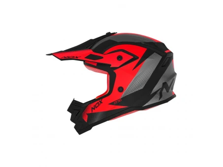 Casca Copii NOX Cross/Offroad N761 Fusion Junior/Kid - Negru/Rosu mat